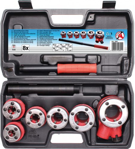 BGS DIY Set clupe de tăiere filete pentru teava 1/4" - 1 1/4”, 8 piese (BGS 1891)