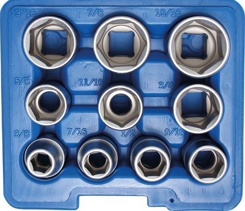 BGS technic Set chei tubulare 6 colțuri | 12,5 mm (1/2") | Mărimi în ţoli | 10 piese (BGS 2434)