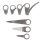 BGS technic Set cuţite tăiere pentru extractor pneumatic geamuri | pentru BGS 3218, 9291 | 7 piese (BGS 3256)