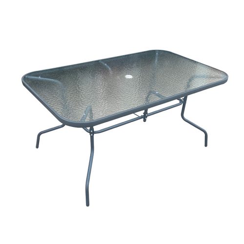 BORMANN Lite MASĂ DE GRĂDINĂ, CADRU DE FIER CU BLAT DE STICLĂ, 150X90X72CM (BSP1140)