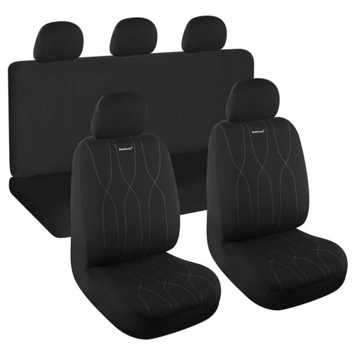 BORMANN Lite Set de huse pentru scaune auto, 9 piese, poliester, negre (BWC3000)