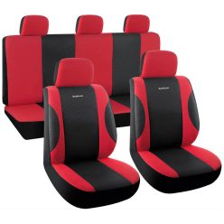   BORMANN Lite Set de huse pentru scaune auto, 9 piese, poliester, negre/roșii (BWC3100)