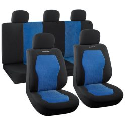  BORMANN Lite  Set de huse pentru scaune auto, 9 piese, poliester, negre/albastre (BWC3200)