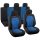 BORMANN Lite  Set de huse pentru scaune auto, 9 piese, poliester, negre/albastre (BWC3200)