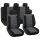 BORMANN Lite  Set de huse pentru scaune auto, 9 piese, poliester, negre/gri (BWC3400)