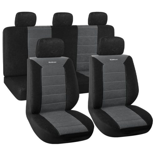 BORMANN Lite  Set de huse pentru scaune auto, 9 piese, poliester, negre/gri (BWC3400)