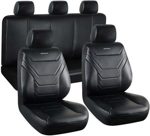 BORMANN Lite Set de huse pentru scaune auto, 11 piese, piele, negre (BWC3500)