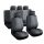 BORMANN Lite Set de huse pentru scaune auto, 11 piese, piele PVC, negre/gri (BWC3560)