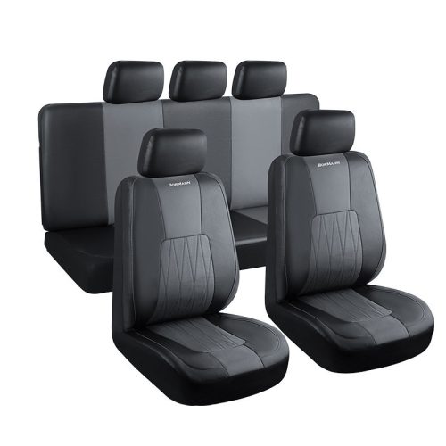 BORMANN Lite Set de huse pentru scaune auto, 11 piese, piele PVC, negre/gri (BWC3560)