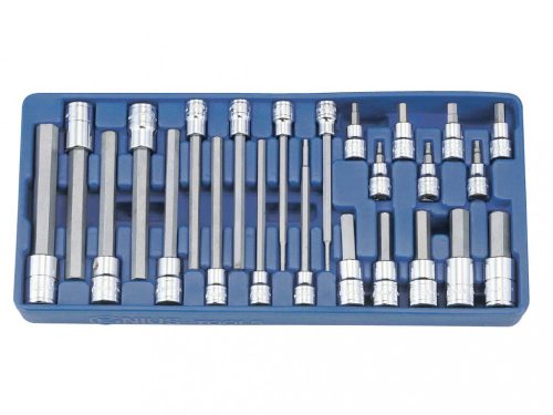 Genius Tools set de biți imbus în soclu crowa, 3/8" și 1/2", 24 de bucăți (BS-3424H)