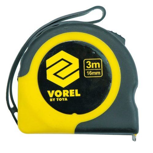 VOREL ruleta 5 m x 16 mm, galben - negru (10106)