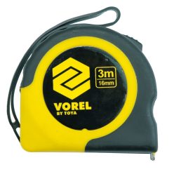 VOREL ruleta 10 m x 25 mm, galben - negru (10111)