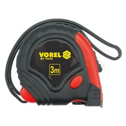 VOREL ruleta 10 m x 25 mm, rosu - negru (10129)