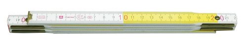 VOREL metru timplarie lemn 2m alb-galben (15006)