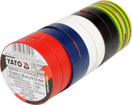 YATO set 10buc.banda izolatoare pvc19mm x12m (YT-8156)